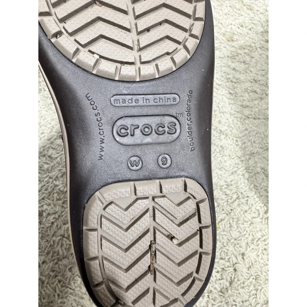 Crocs Crocband Brown Winter Puff Insulated Rain Snow Boots Pull-On Women's 9M